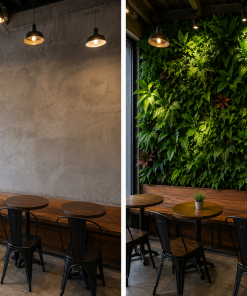 quán cafe cây giả
