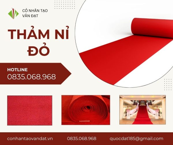 Thảm nỉ màu đỏ tươi