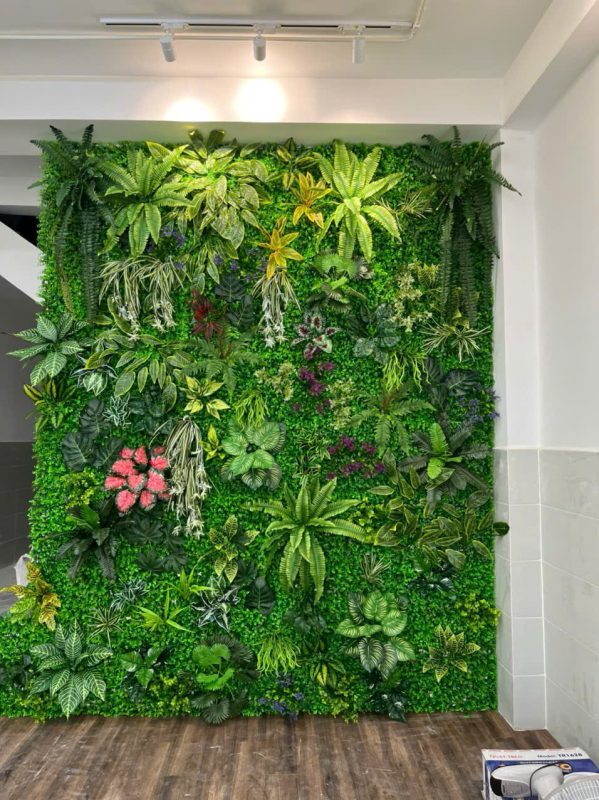 Tường cây giả backdrop chụp hình